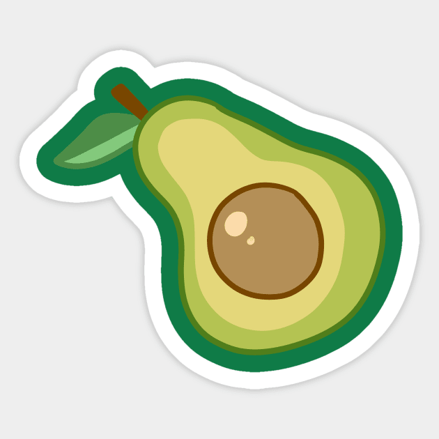 Avocado Half Sticker by saradaboru